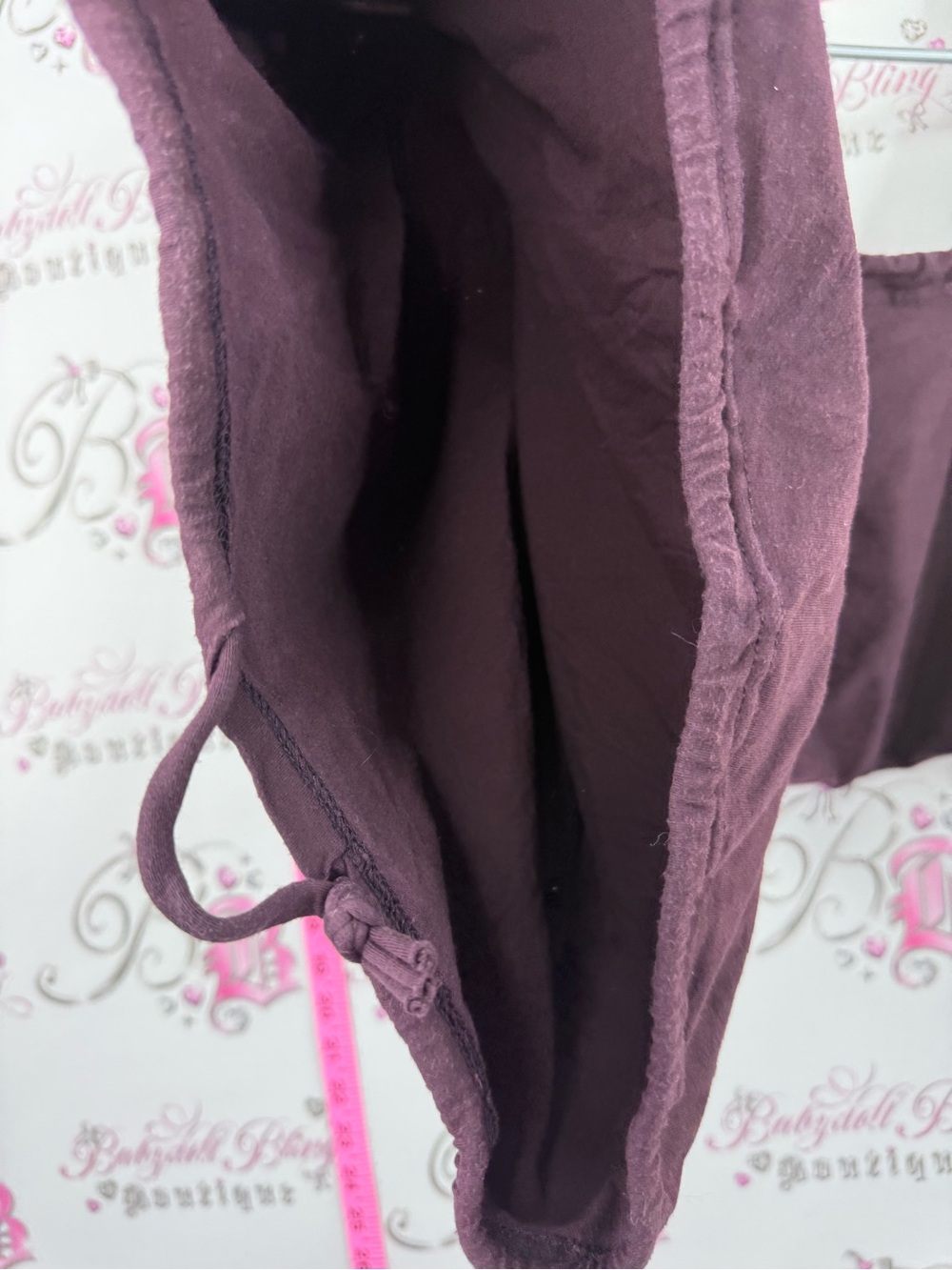 Top flowy hippie Women’s Cropped Peasant Top - Deep Plum - Picture 5 of 10